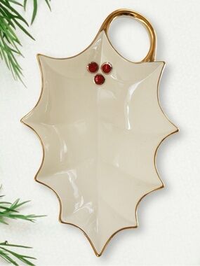 Lenox Holly Leaf Candy Dish by Lenox